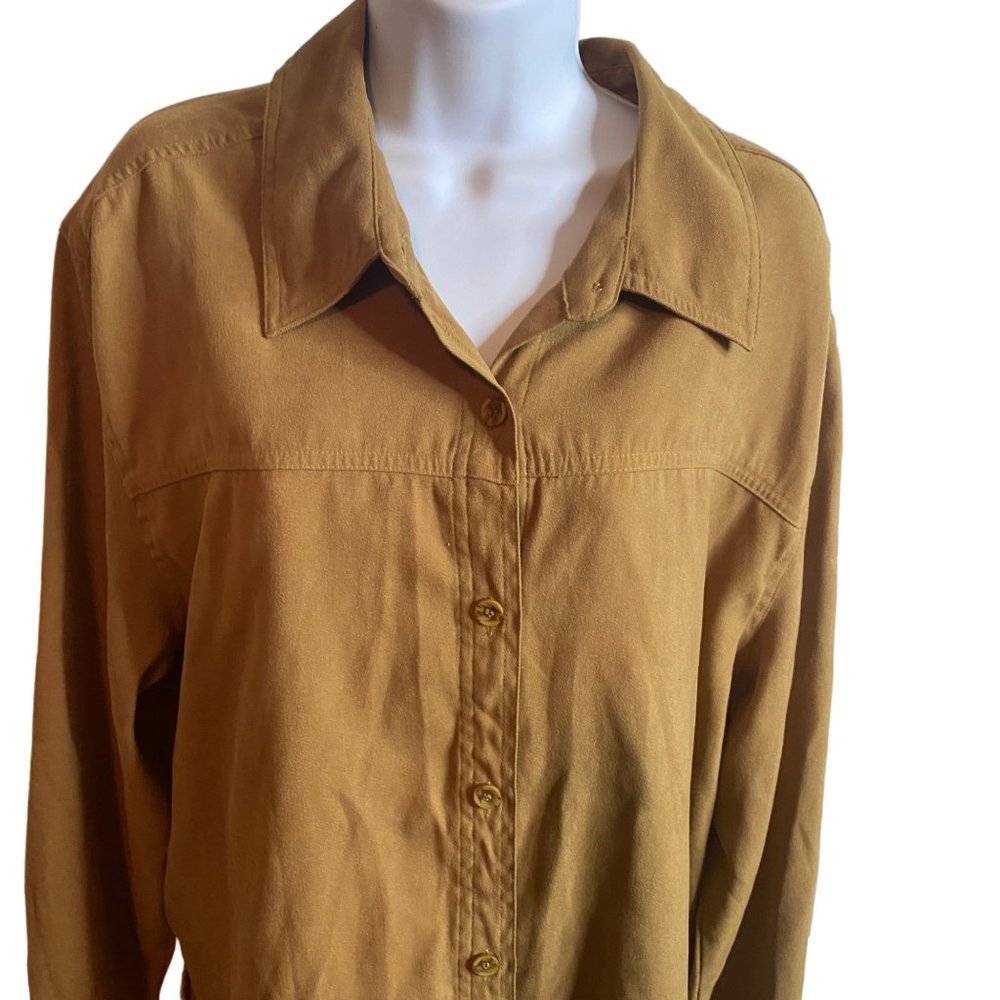 Joanna Button Front Brown Jacket Size Xl Fall Har… - image 8